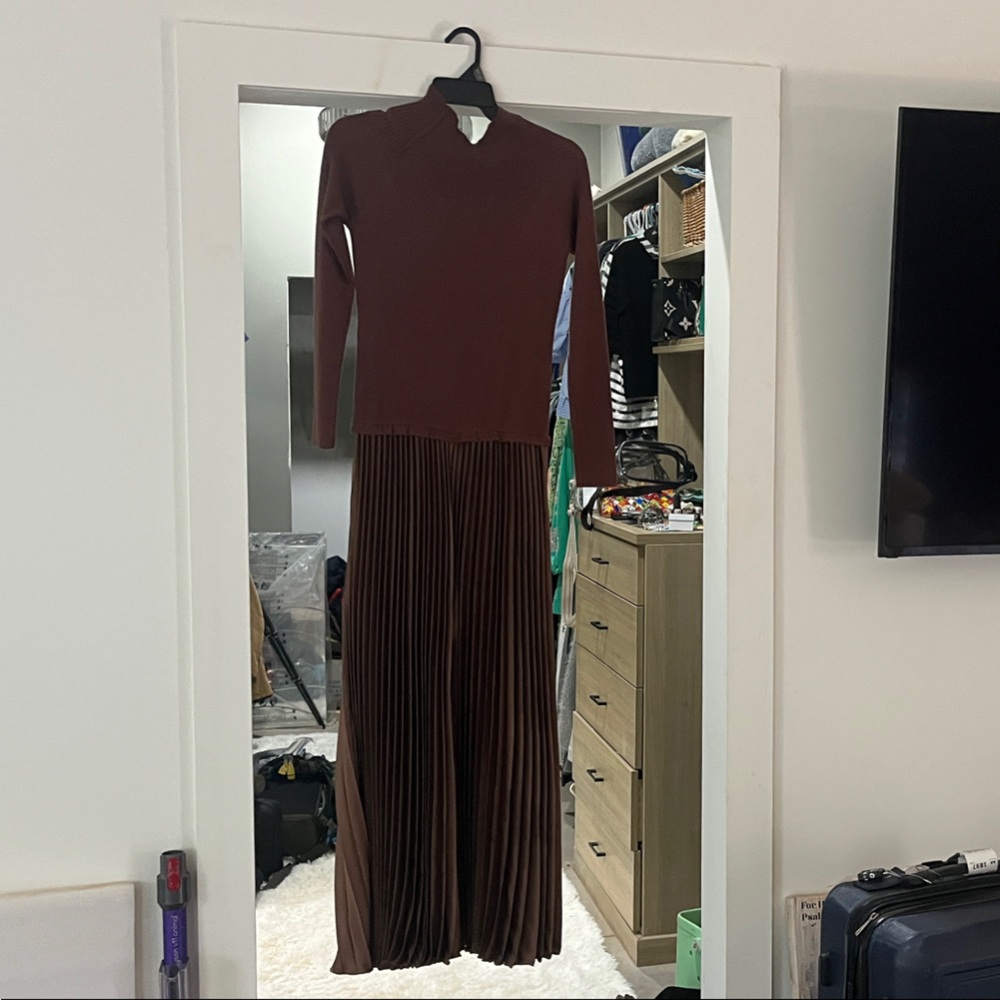 Petal & Pup Chocolate Long Sleeve Dress